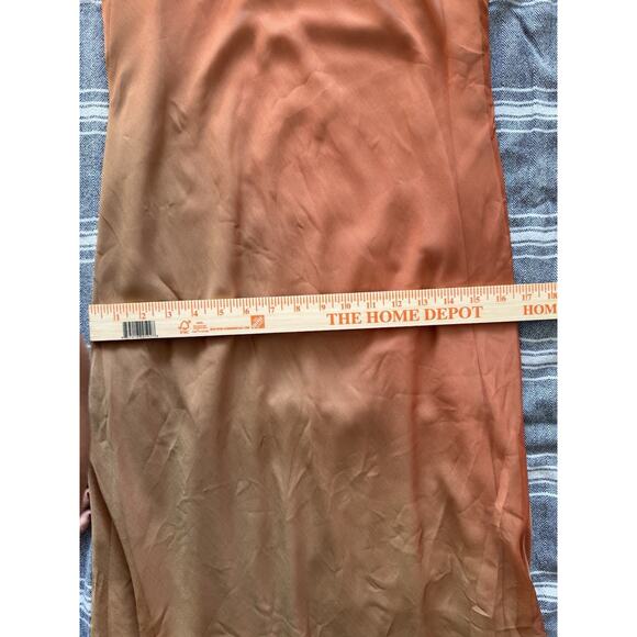 Vintage Silk Copper Gradient Evening Gown Cap Sleeve - Picture 9 of 11
